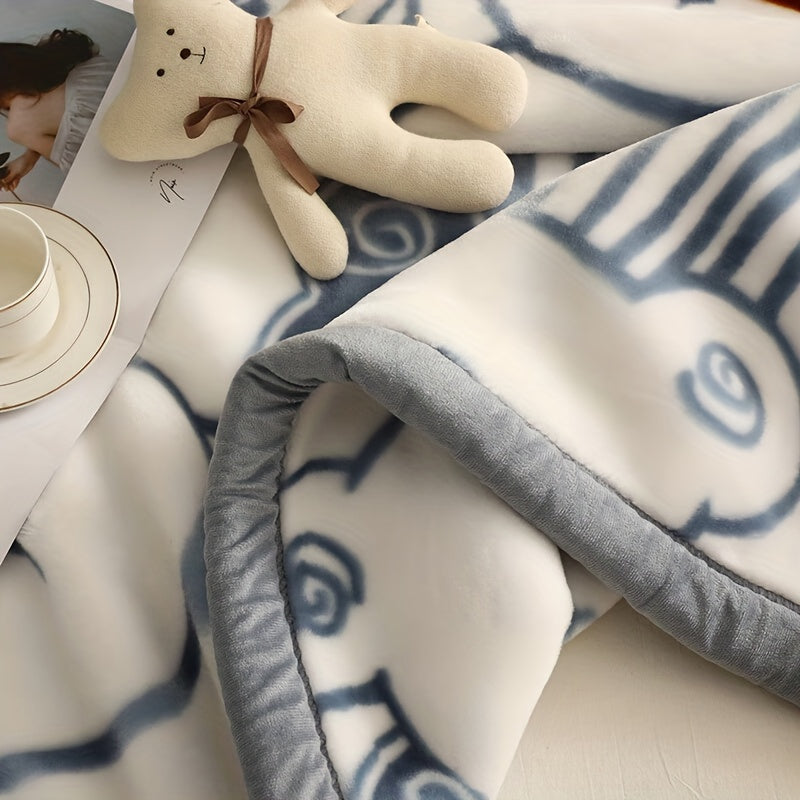 Manta de Pêlo Muito Macia - Estampa de Desenho Animado, Perfeita para Todas as Estações, Lavável na Máquina