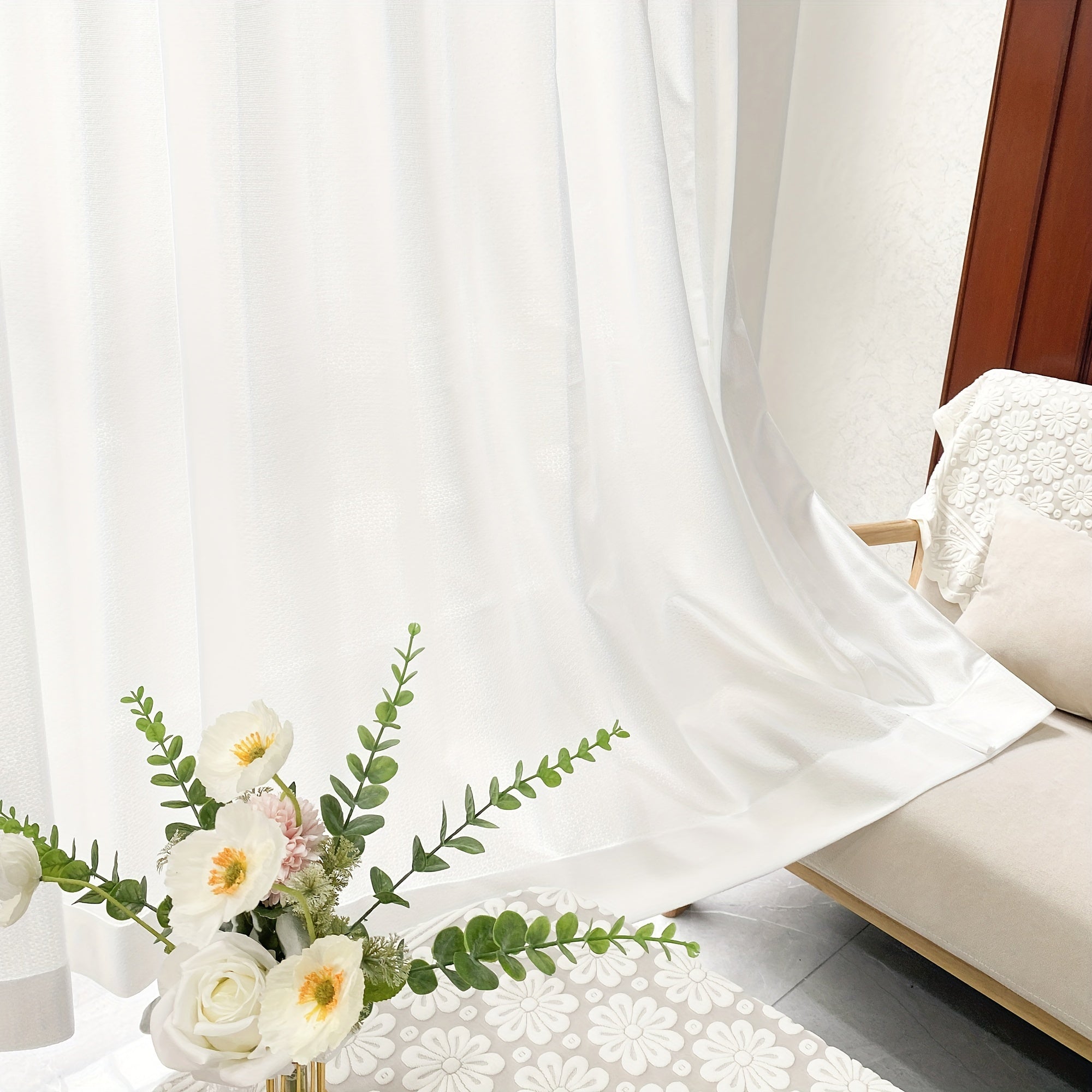 Cortinas Opacas Contemporáneas - Cortinas Tejidas Resistentes a UV 2 Paneles