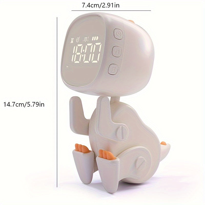 TimeDino - Smart Cartoon Alarm Clock with USB Charging Port