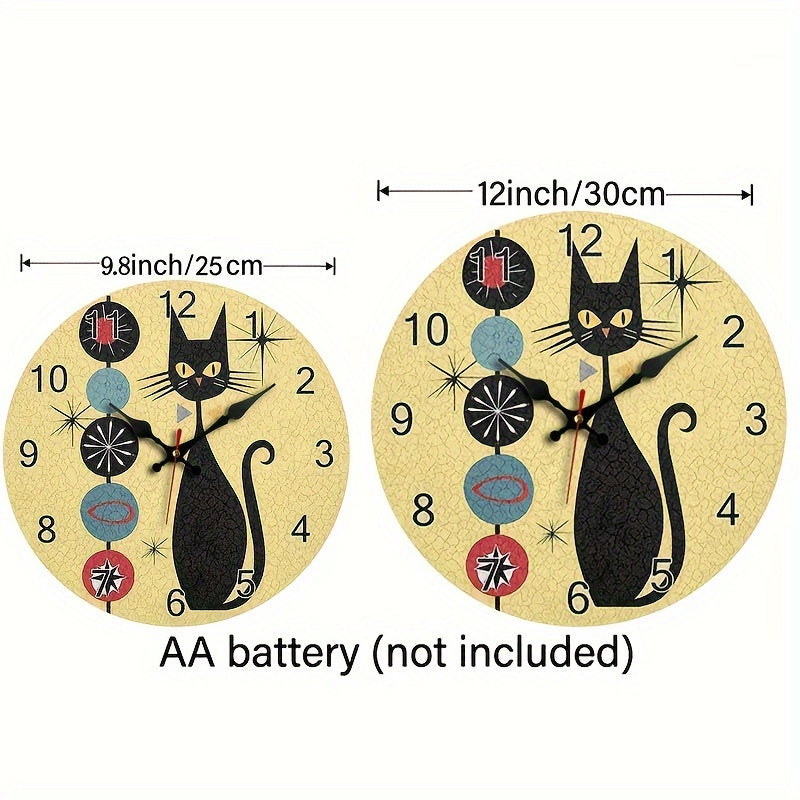 CoolCat - Silent Wooden Wall Clock with Modern Design