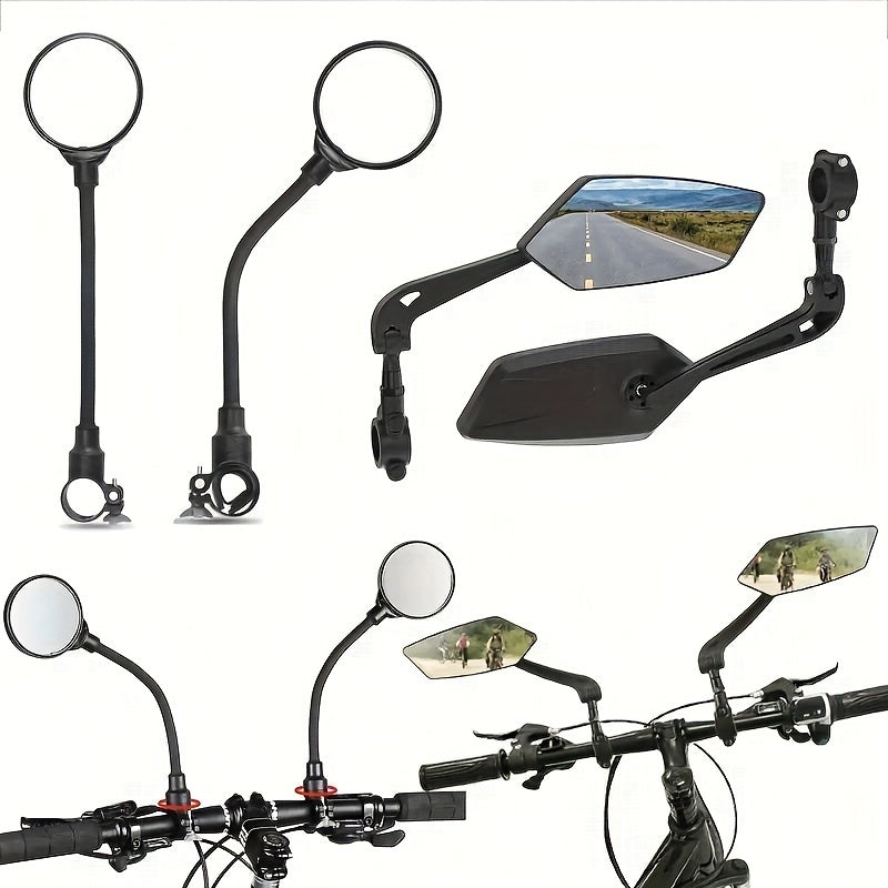 2 Piezas Espejos Retrovisores HD Ajustables para Bicicleta - 9in/23cm, Instalación Fácil, Duradero