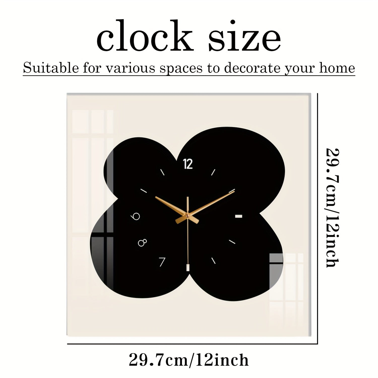 FloralTime - Silent Square Wall Clock with Floral Pattern