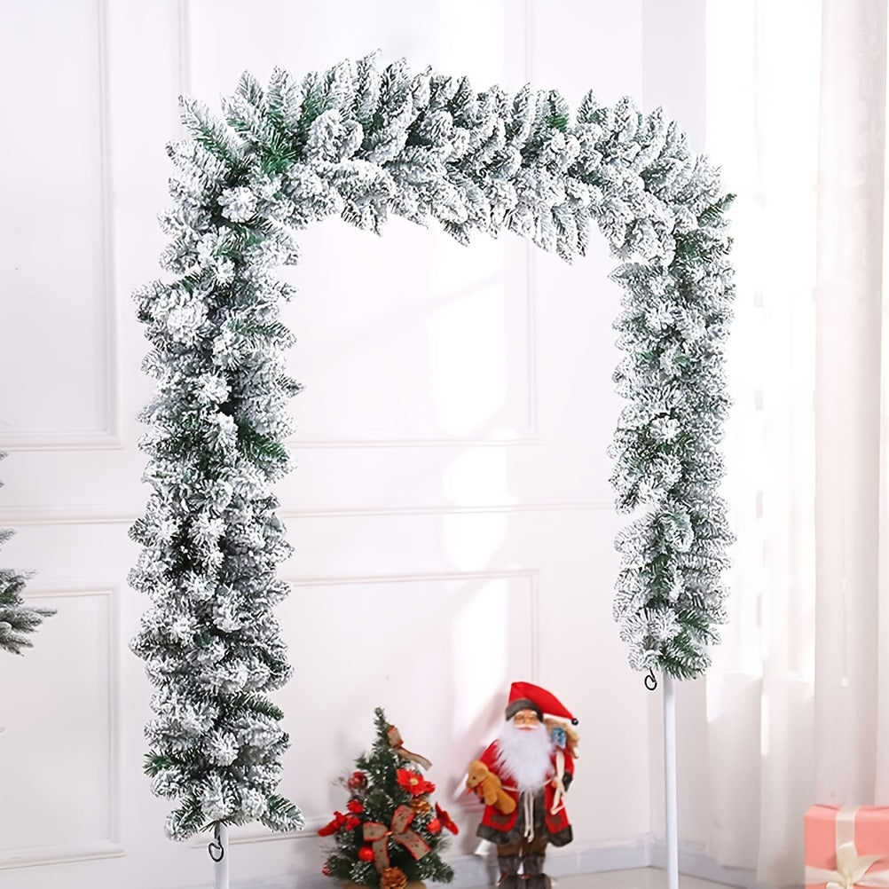 FrostyGarland - 1 pezzo, 274,32 cm ghirlanda di fiocchi di neve per decorazioni natalizie