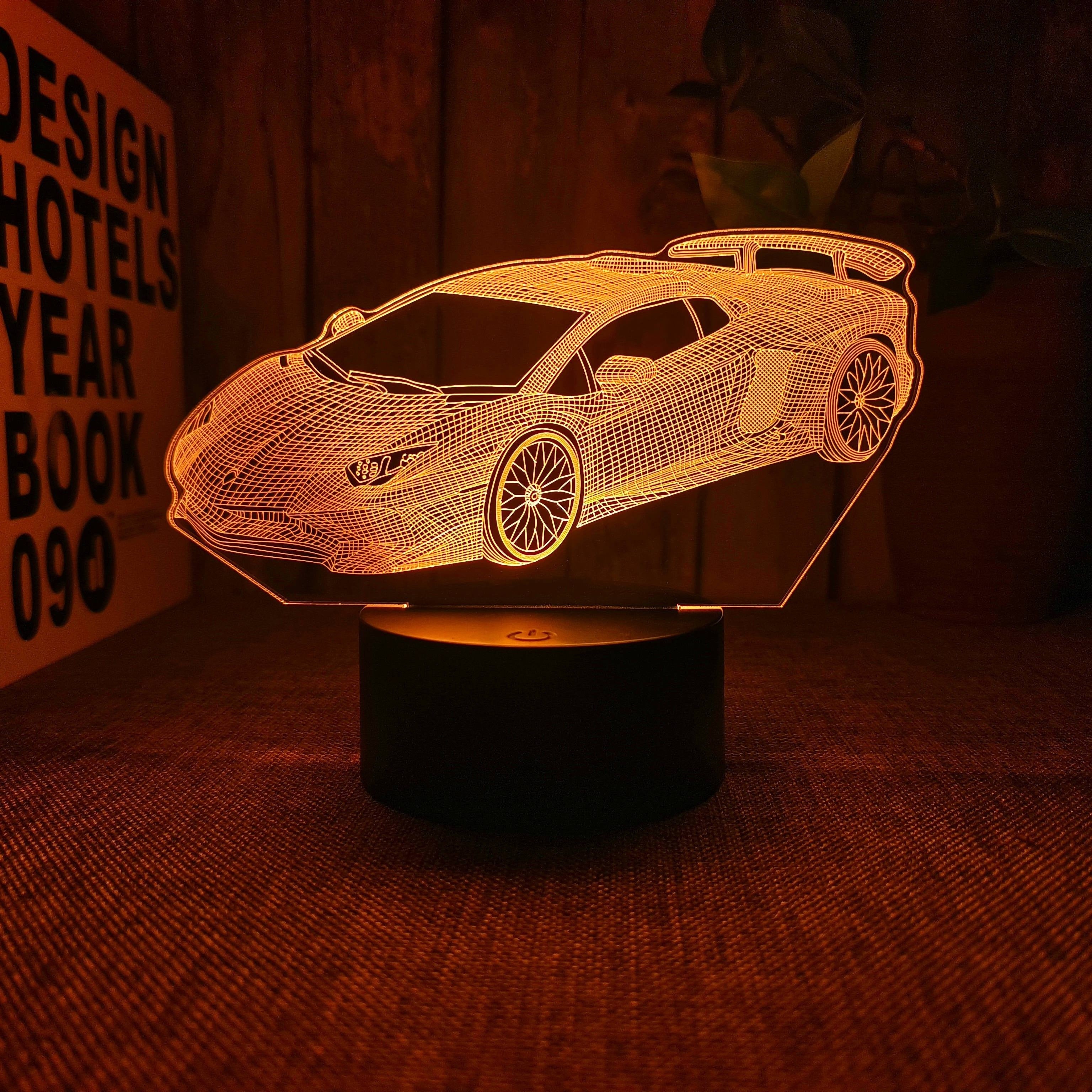 AutoLamp - 3D Sports Car Night Light with Touch Control and USB