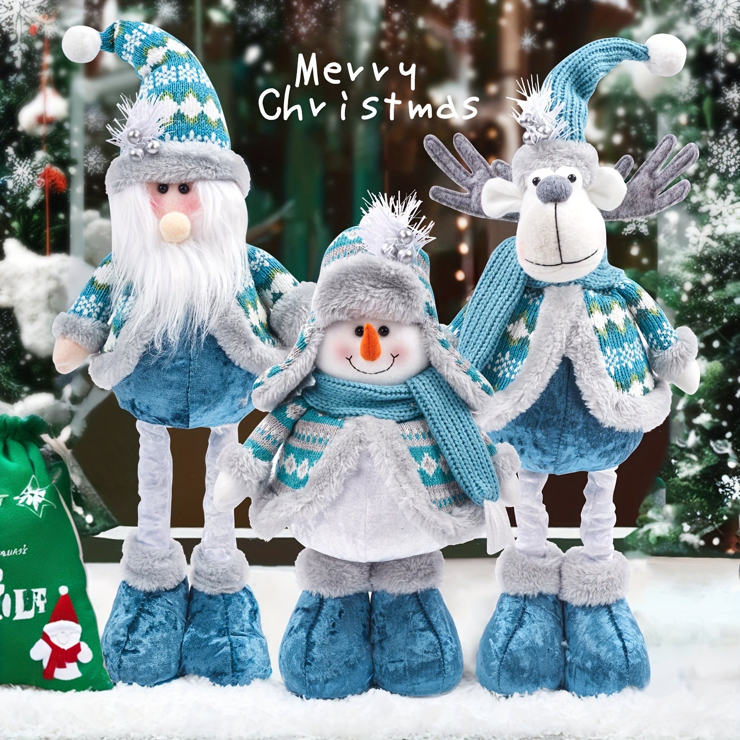 FestiveStyle - Large Christmas Decoration Set (Santa Claus, Reindeer, Snowman & Gnome)