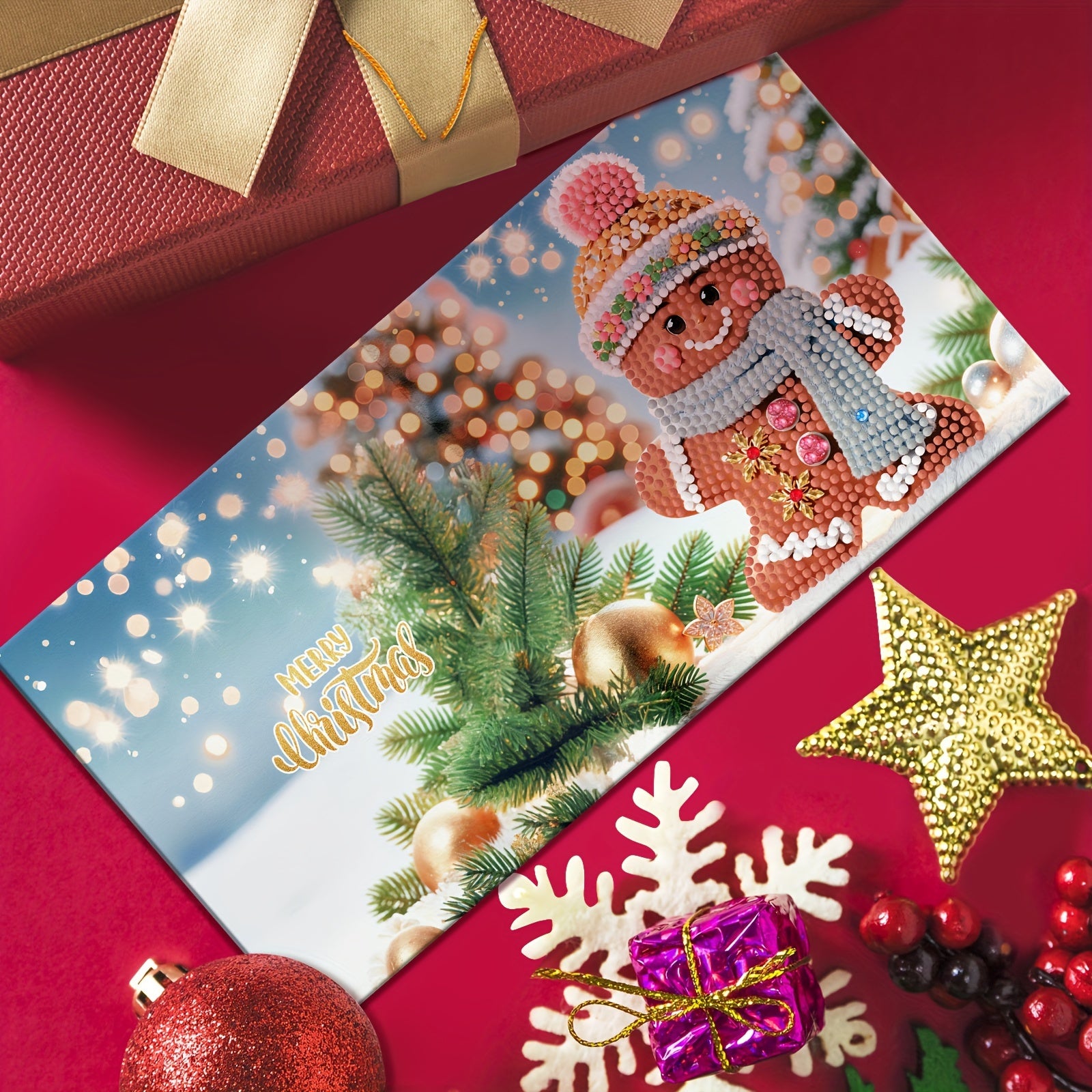 Kit de 12 cartões de Natal para pintura com diamantes faça você mesmo - Desenhos de Pai Natal e Animais, Cartões festivos para votos de Natal e favoritos da festa