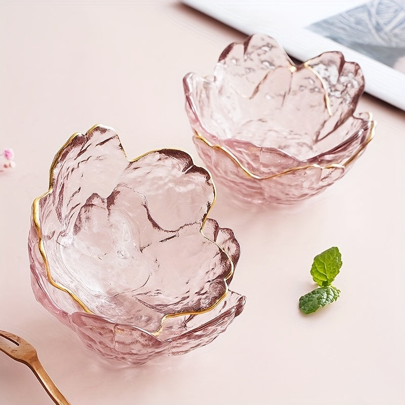 BlossomServe Serving Set - Glass Dessert & Snack Plates, Fruit Bowls, and Herb Dishes