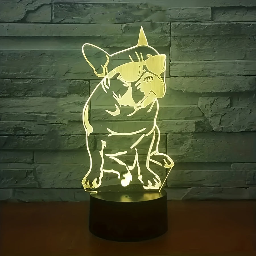 DecoBulldog - 3D French Bulldog Night Light with 16 Colors