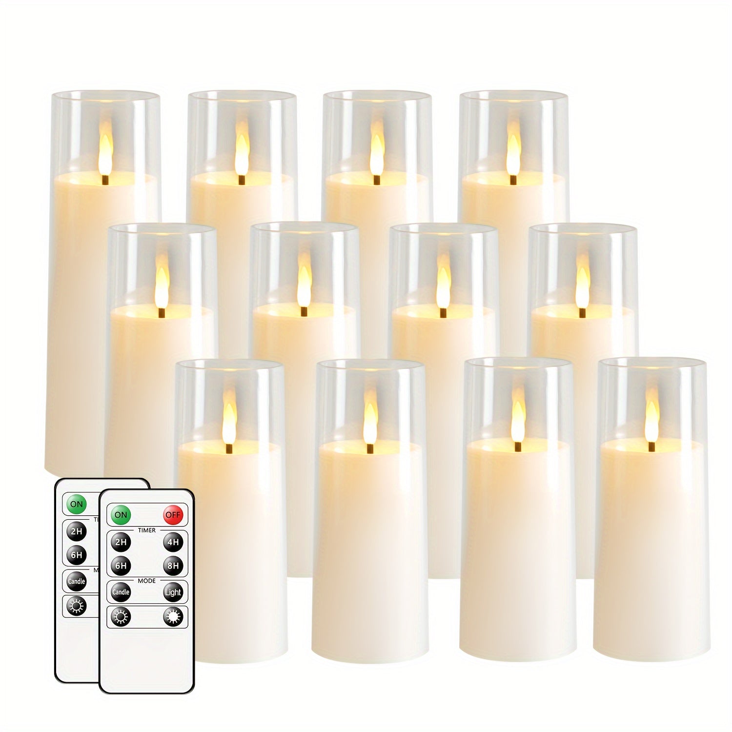5pcs LED Flicker-Free Candles with Remote Control - For Christmas, Halloween, Wedding Decor