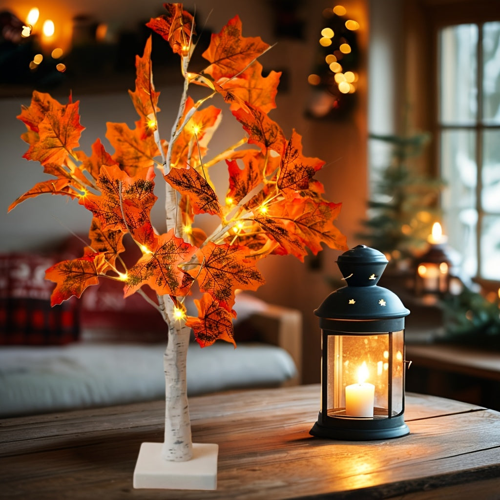MapleGlow - Albero di acero illuminato a LED, 24 LED, decorazione da tavolo alimentata via USB
