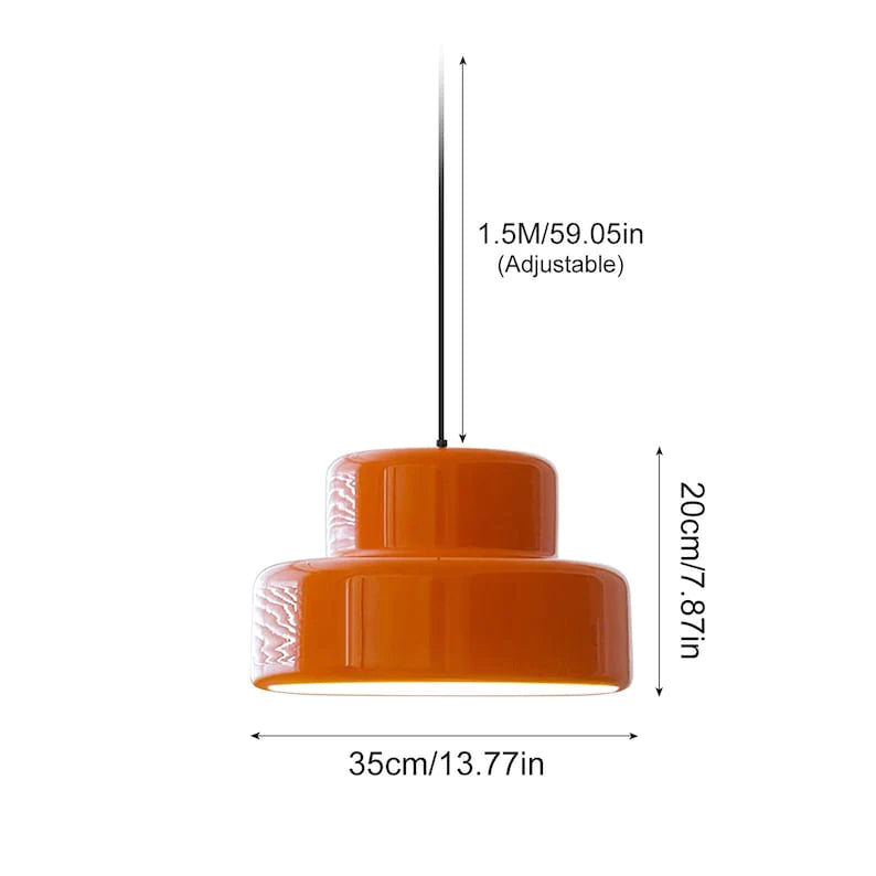 Lampada a sospensione Bauhaus Vintage Arancione per Sala da Pranzo