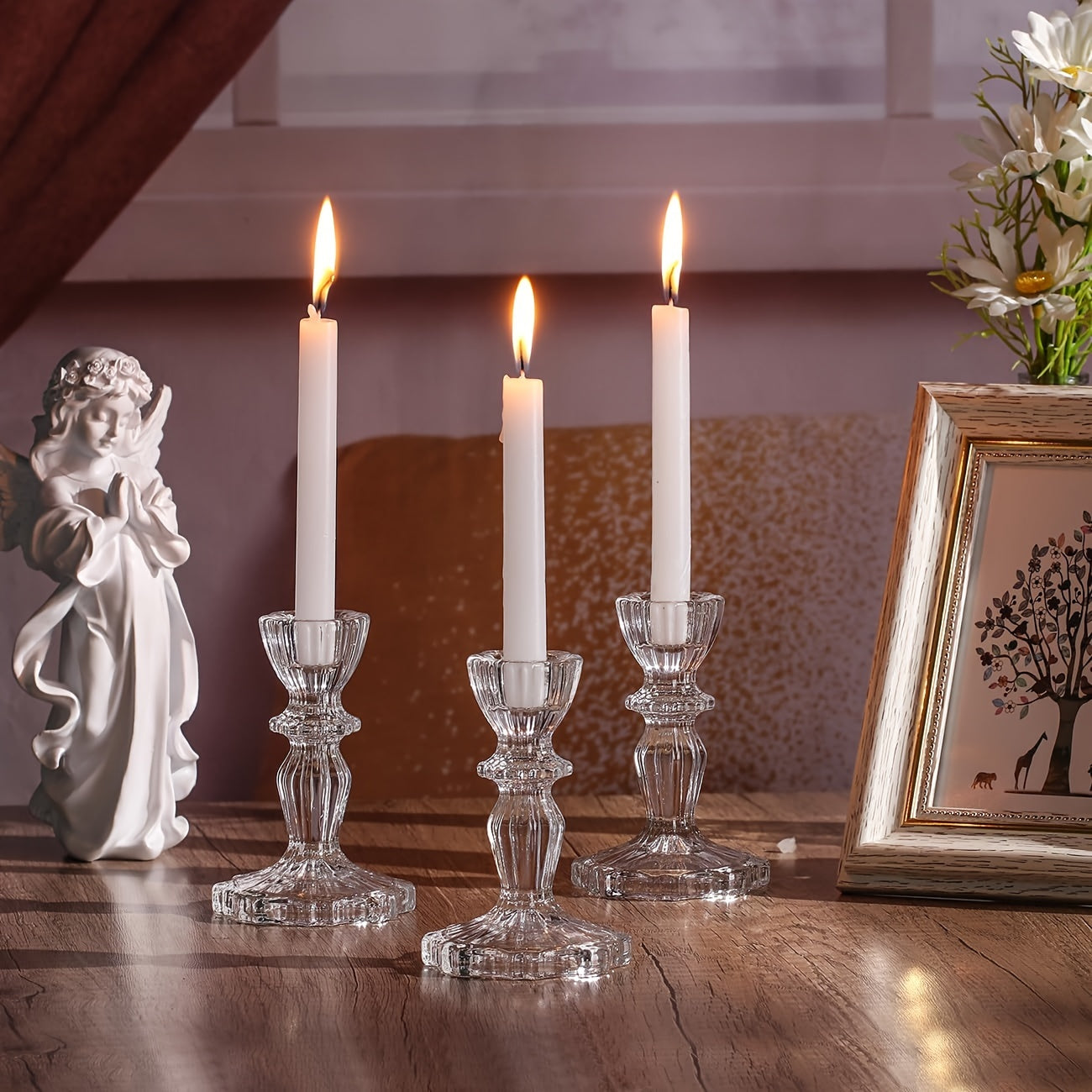 Set di Portacandele in Vetro - Grande, Adatto per Decorazioni per Feste