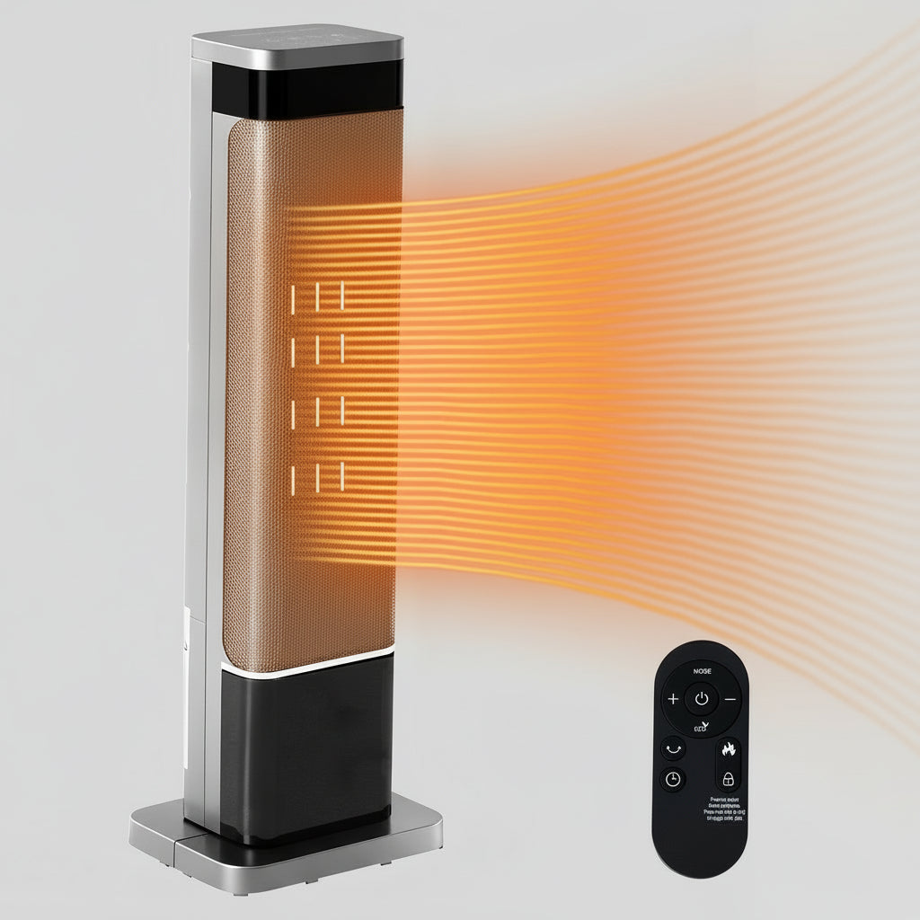 Electric Tile Tower Heater Metal Rotatable Fast Heating