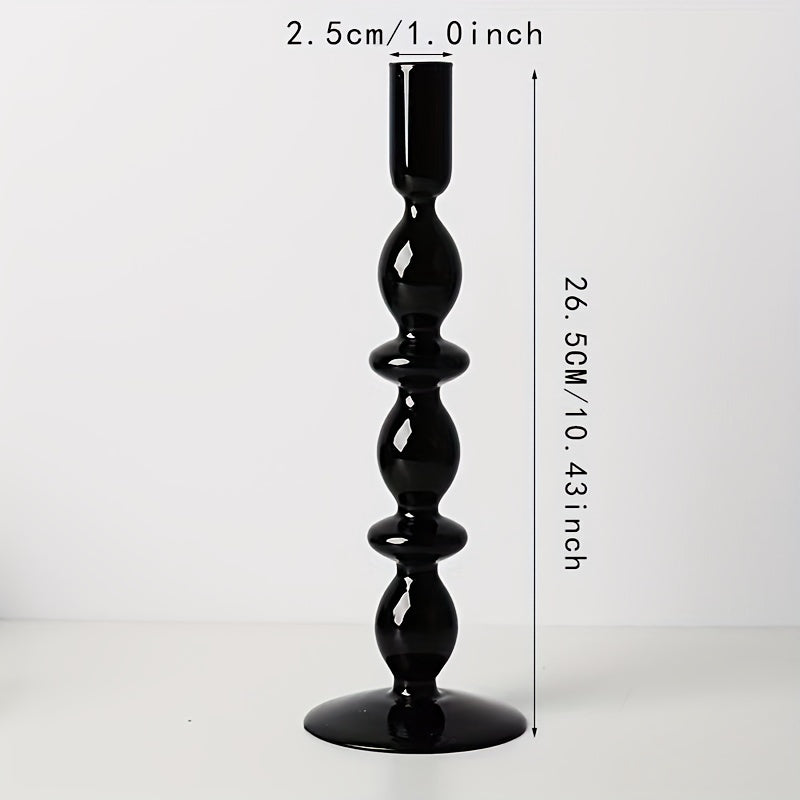 1pc Set di Candelieri in Vetro Creativi e Minimalisti - Vaso in Vetro Laccato per Decorazione da Tavolo per Soggiorno, Tavola da Pranzo e Cena Romantica
