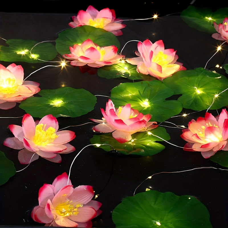 SolarLily - Lâmpada de Lótus Artificial a Energia Solar para Decoração de Lagoa de Jardim