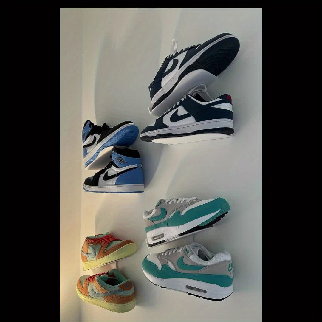SneakerRack - Wall-Mounted Shoe Display Shelf - Metal Sneaker Organizer