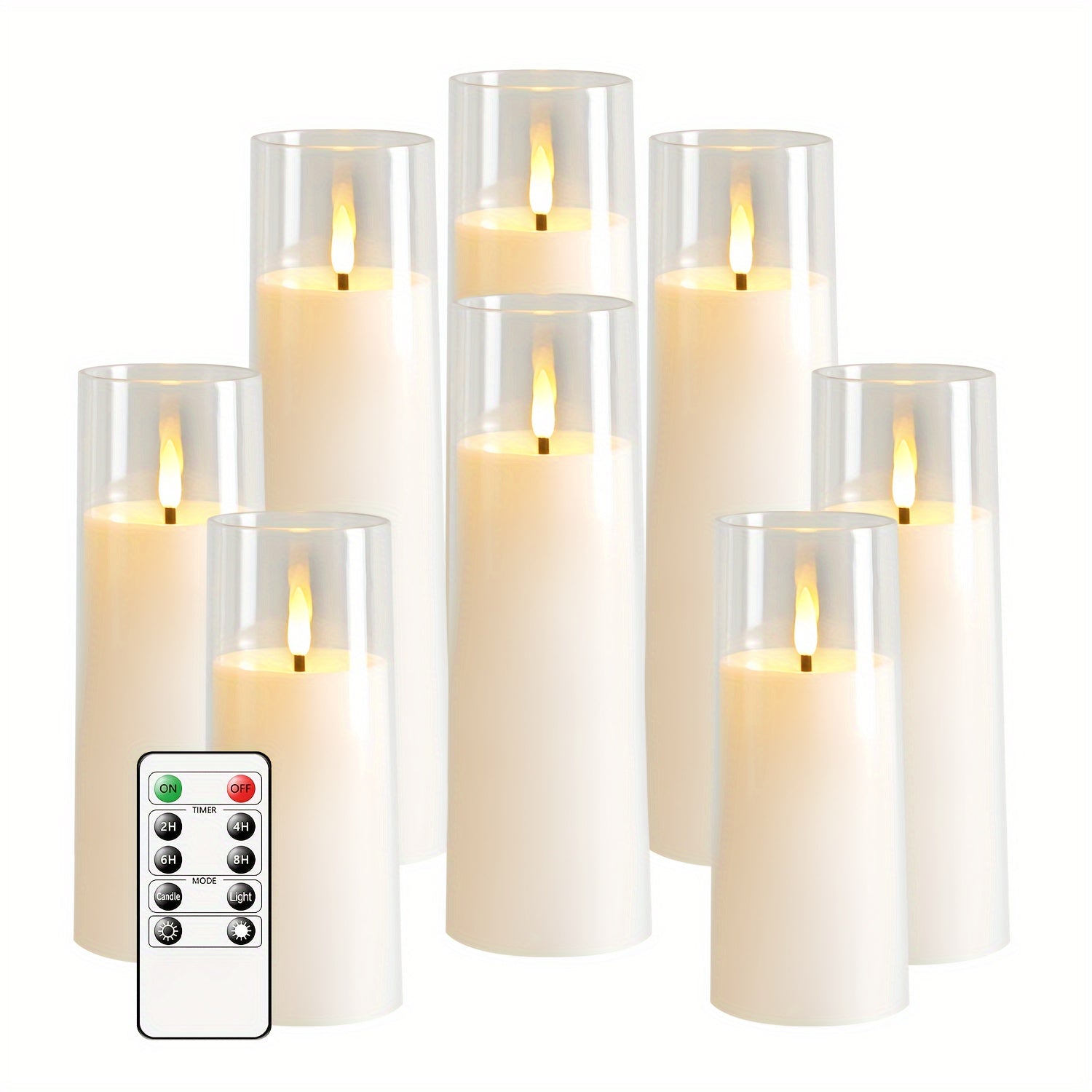 5pcs LED Flicker-Free Candles with Remote Control - For Christmas, Halloween, Wedding Decor