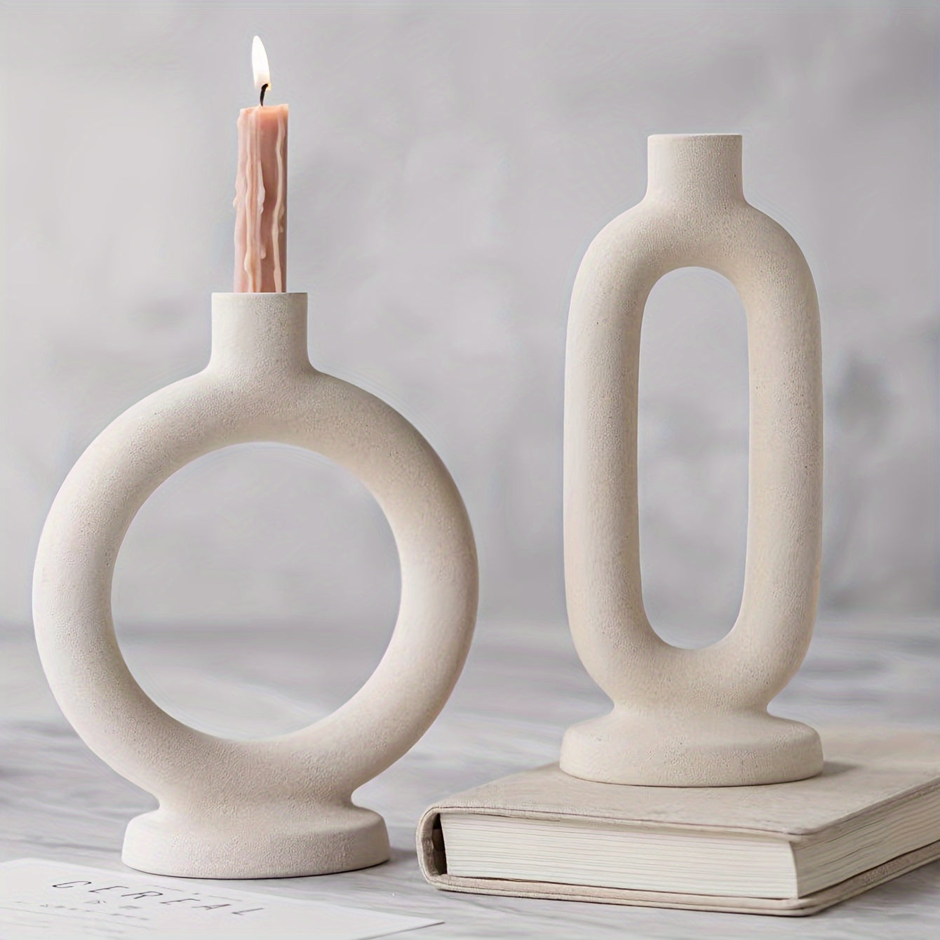 Portacandele in ceramica stile bohemien – Candelabri minimalisti per decorazione d'interni