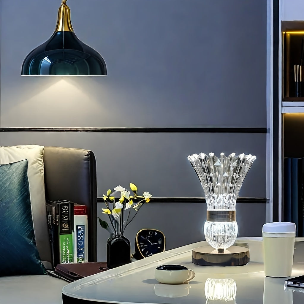 GlowSphere - Lampada Touch Moderna Ricaricabile USB con Illuminazione d'Ambiente a LED e Opzione a Tre Colori