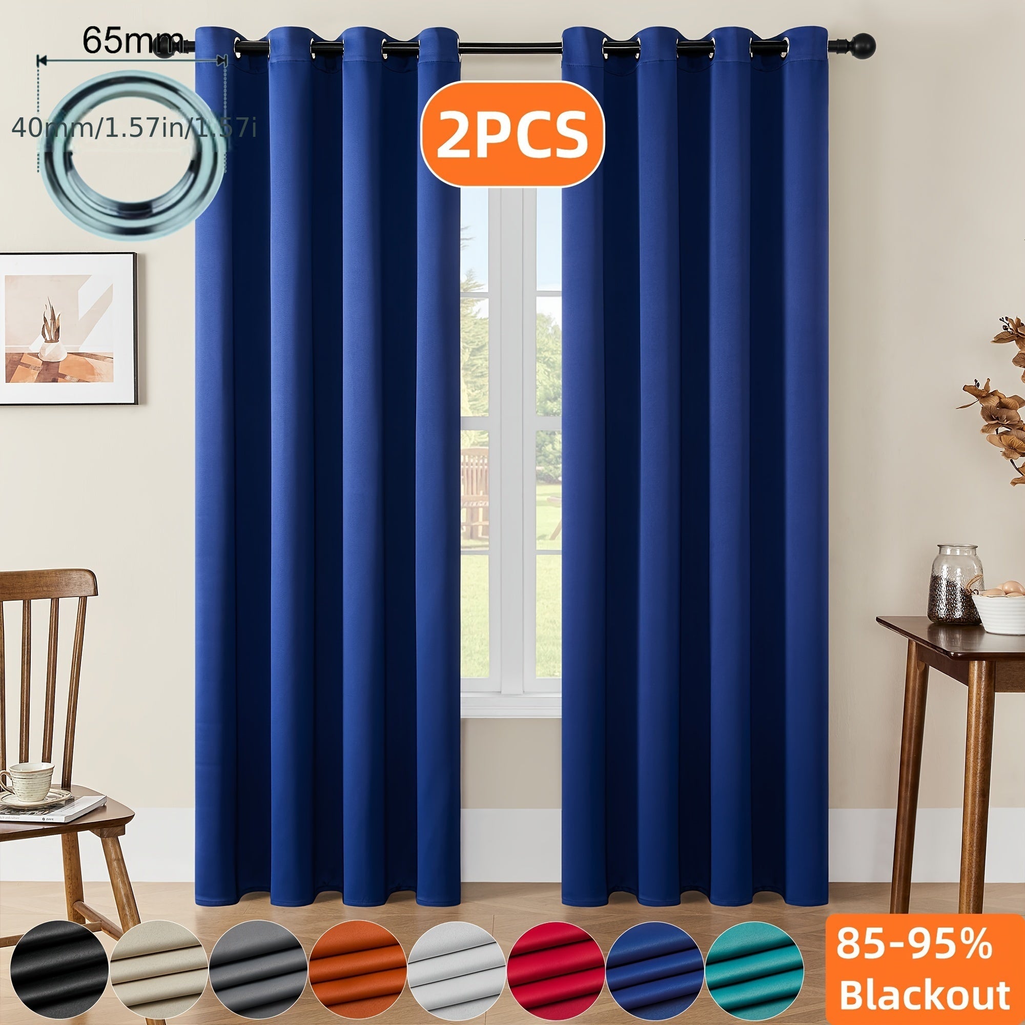 Verduisterende Gordijnen - 2 Stuks Moderne Polyester Gordijnen met Thermische Isolatie en Oogjes