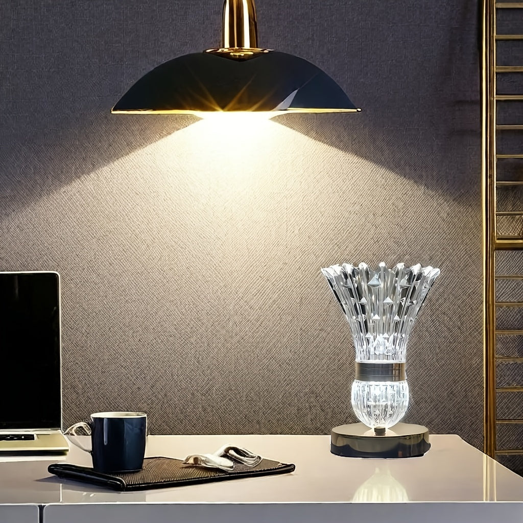 GlowSphere - Lampada Touch Moderna Ricaricabile USB con Illuminazione d'Ambiente a LED e Opzione a Tre Colori