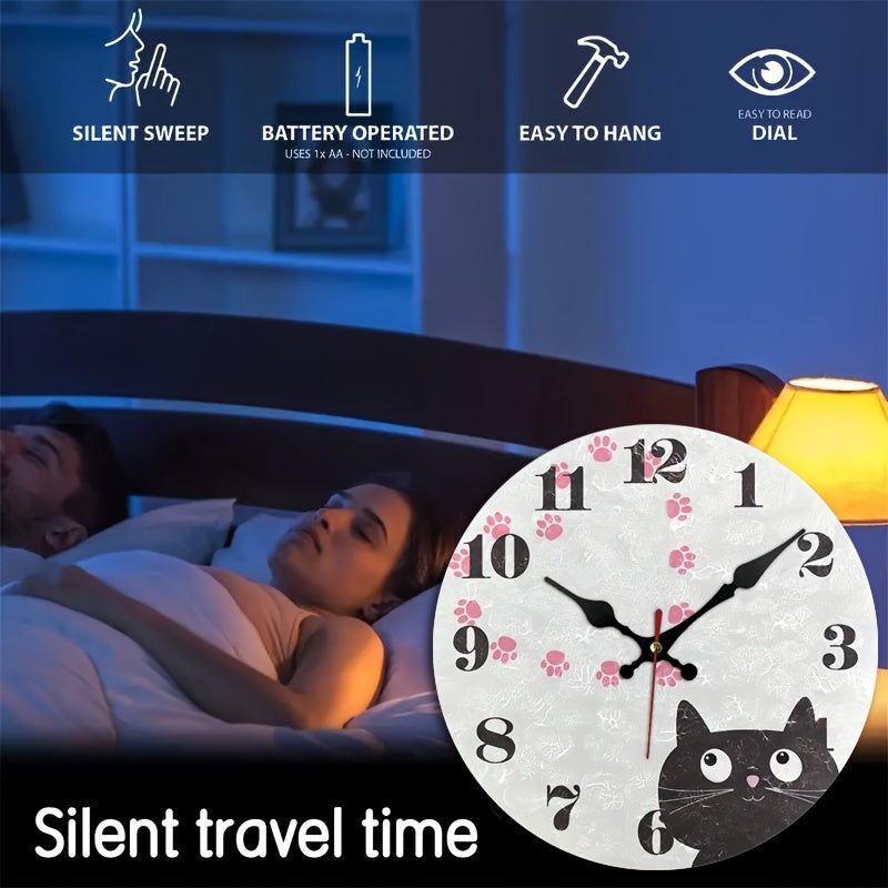 PurrTime - Cute Silent Cat Wall Clock for Room Decoration