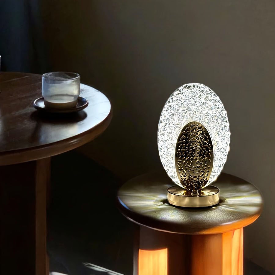 FeatherLamp - Candeeiro de Mesa Tátil USB com Design de Pena de Pavão, Luz LED Infinitamente Regulável
