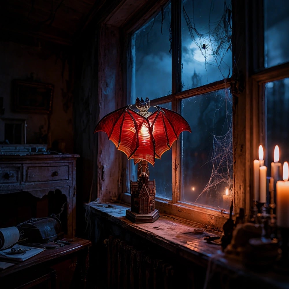 Decorazione Di Halloween Lampada Pipistrello Arredo Spettrale - Image 1