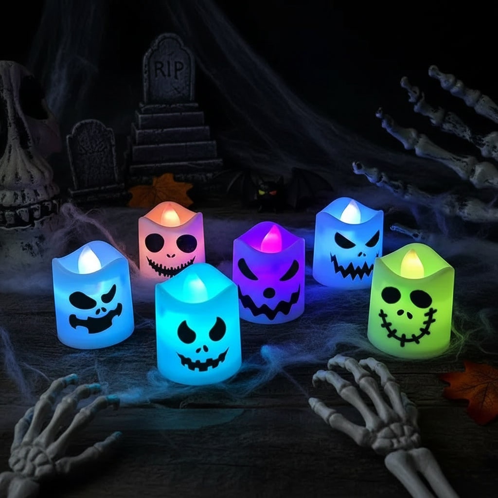 Decorazione Di Halloween Set Candele LED Bagliore Spettrale - Image 1