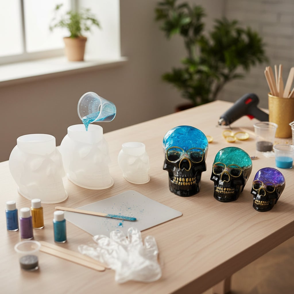 Decorazione Di Halloween Stampo Teschio Silicone Artigianale - Image 1