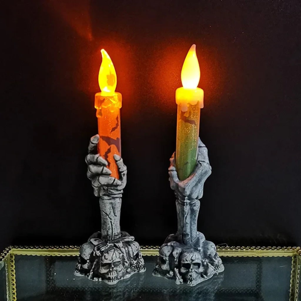 Decorazione Halloween Portacandela Design Teschio - Image 2