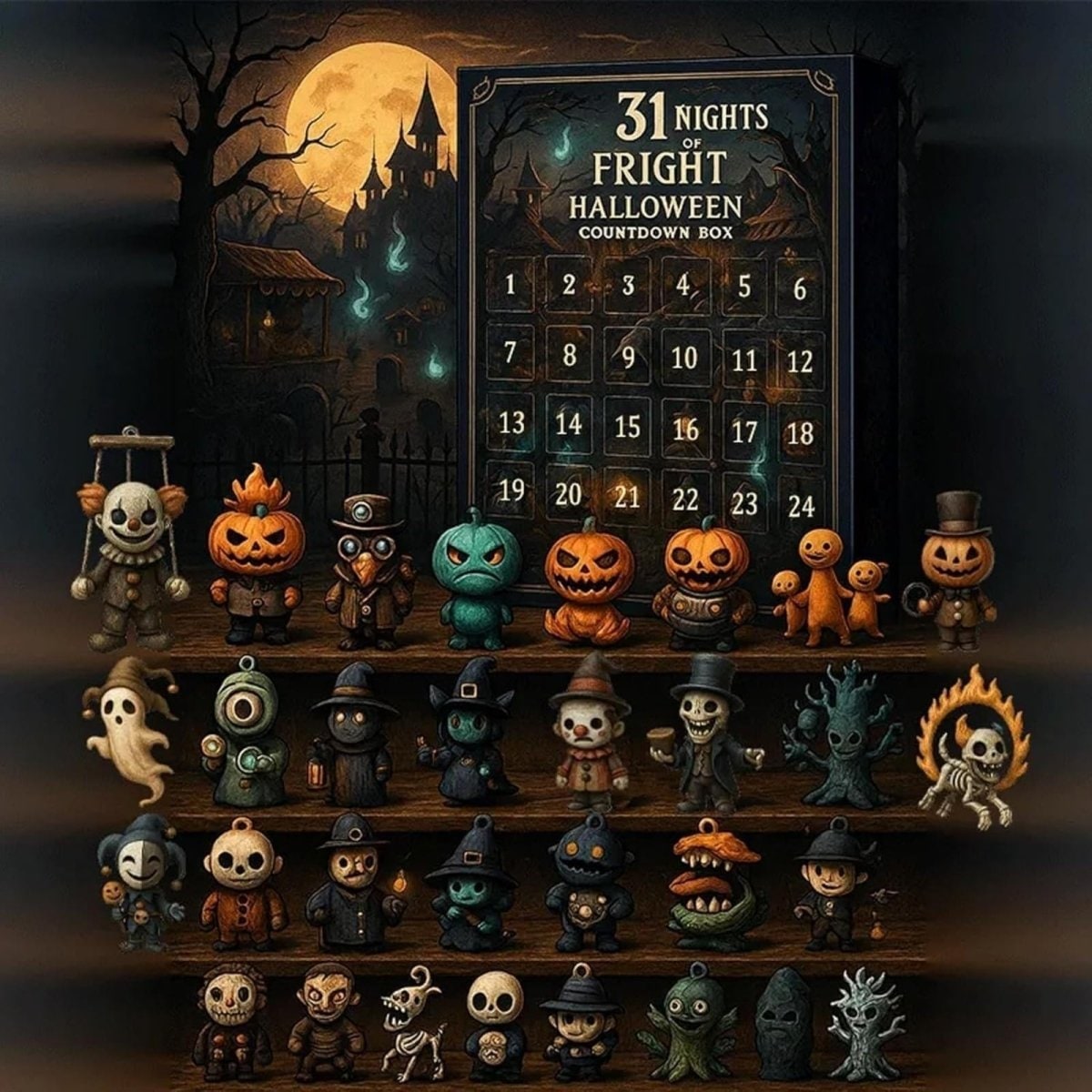 Decorazione Halloween Scatola Conto Alla Rovescia 31 Notti Brivido - Image 2