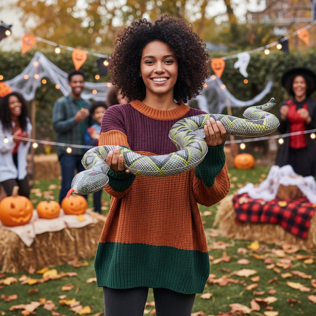 Decorazione Halloween Serpente Finto Design Realistico - Image 1