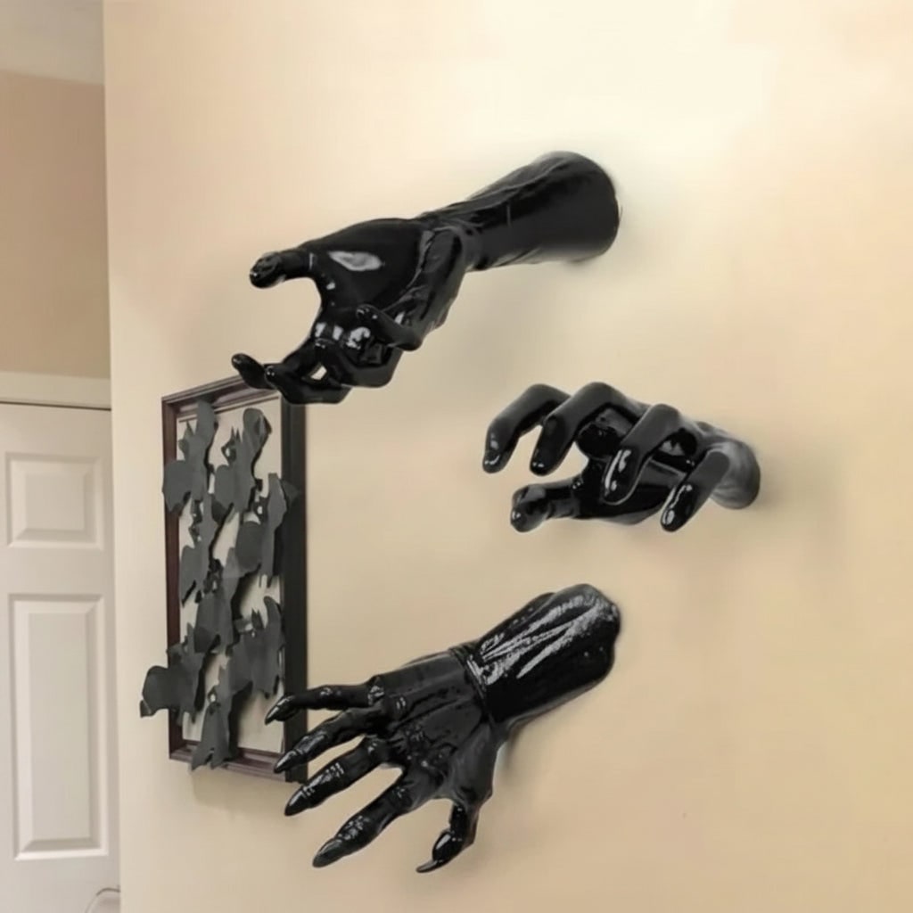 Decorazione Halloween Set Mani Arredo Spettrale - Image 5