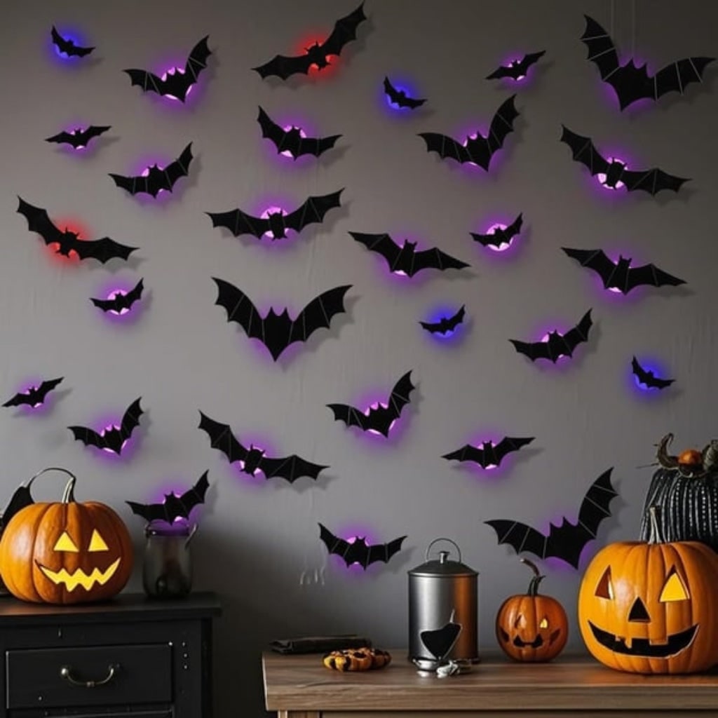 Decorazione Halloween Set Pipistrelli Parete Festivo - Image 2