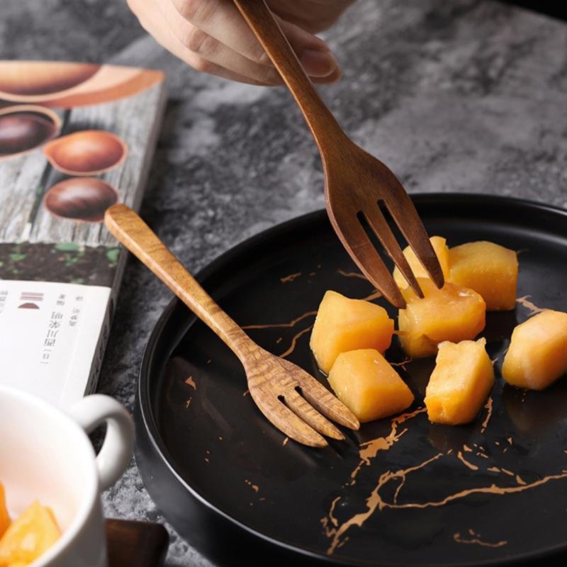 Conjunto de 2 Peças Colheres e Garfos de Cozinha Cor Burlywood