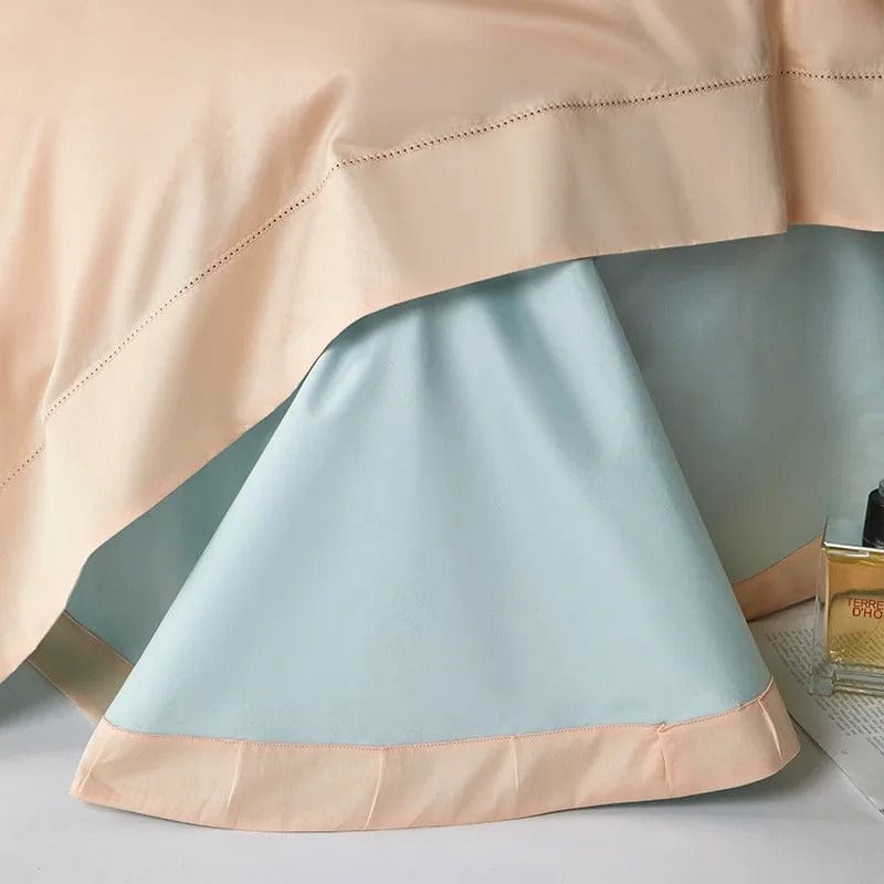 Conjunto de Capa de Edredão Dream Peach Azul (Algodão Egípcio)
