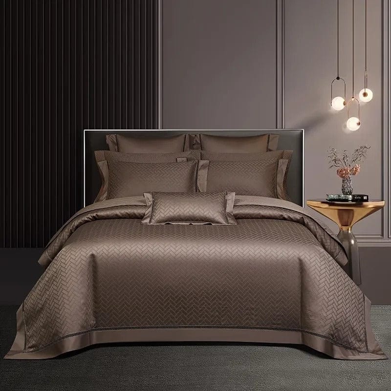 Set copripiumino Elegance Marrone (Cotone Egiziano)