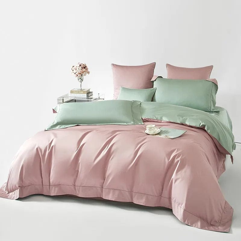 Conjunto de Capa de Edredão Dream Sage Blush (Algodão Egípcio)