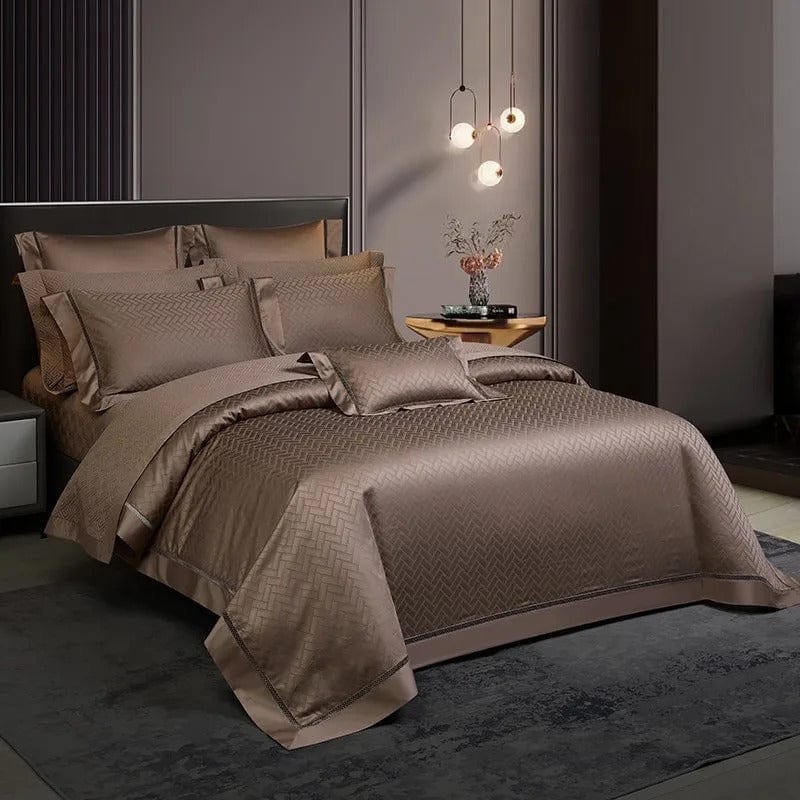 Set copripiumino Elegance Marrone (Cotone Egiziano)