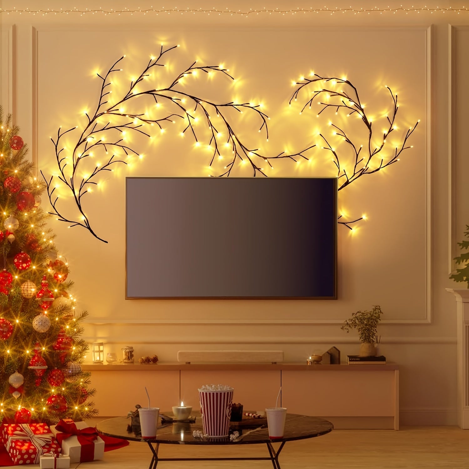 WillowLicht - 1 Stuk 72/96 LED Buigbare Wilgentak Verlichting met 8 Lichtmodi
