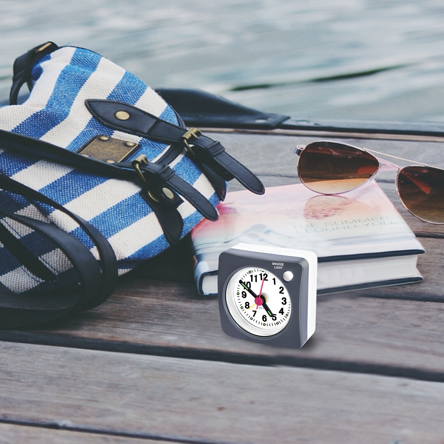 TravelSquare - Compact Travel Clock with Snooze and Night Light