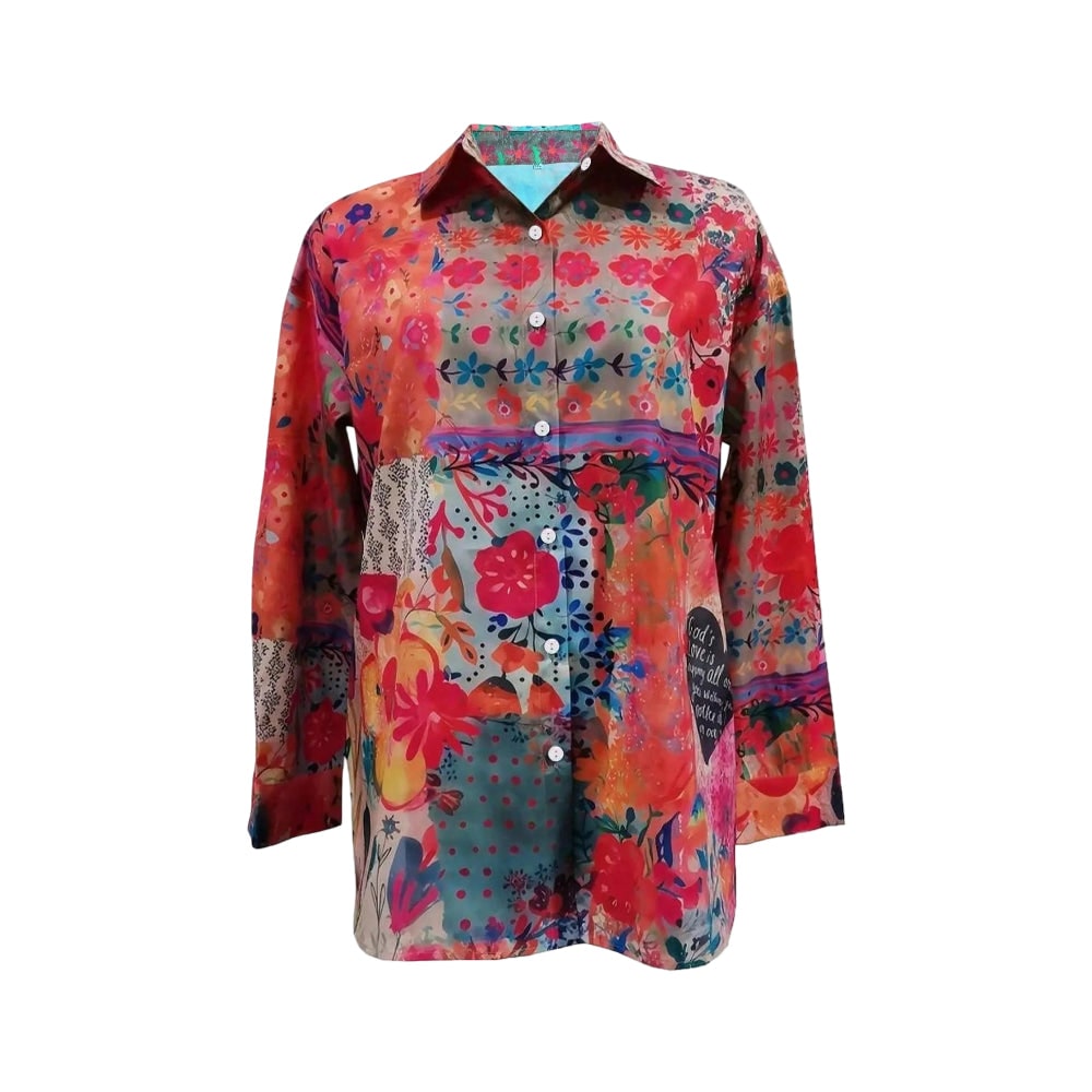Donna Camicia Floreale Manica Lunga | Blusa Casual - Image 2