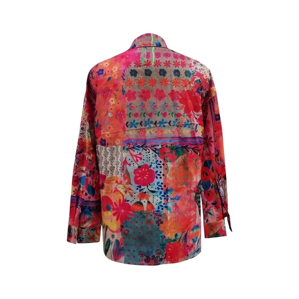 Donna Camicia Floreale Manica Lunga | Blusa Casual - Image 3