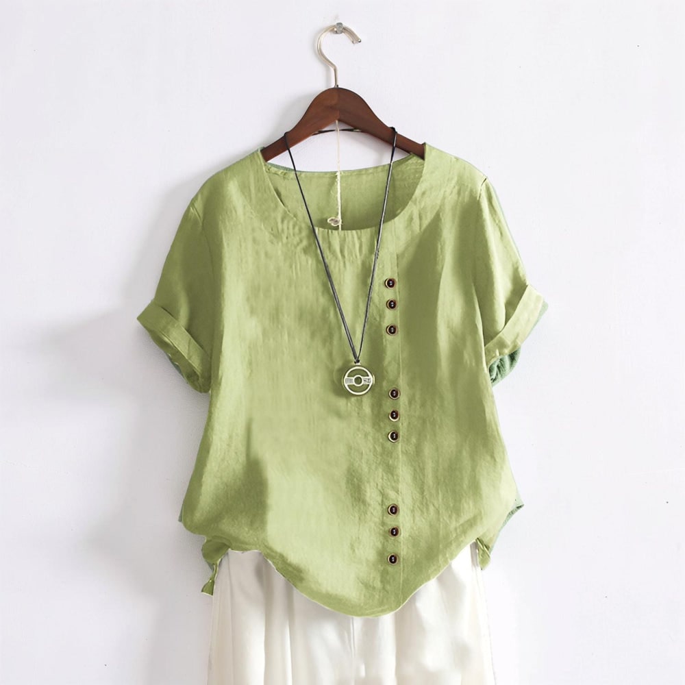 Donna Camicia Manica Corta Bottoni | Blusa Casual Donna - Image 7