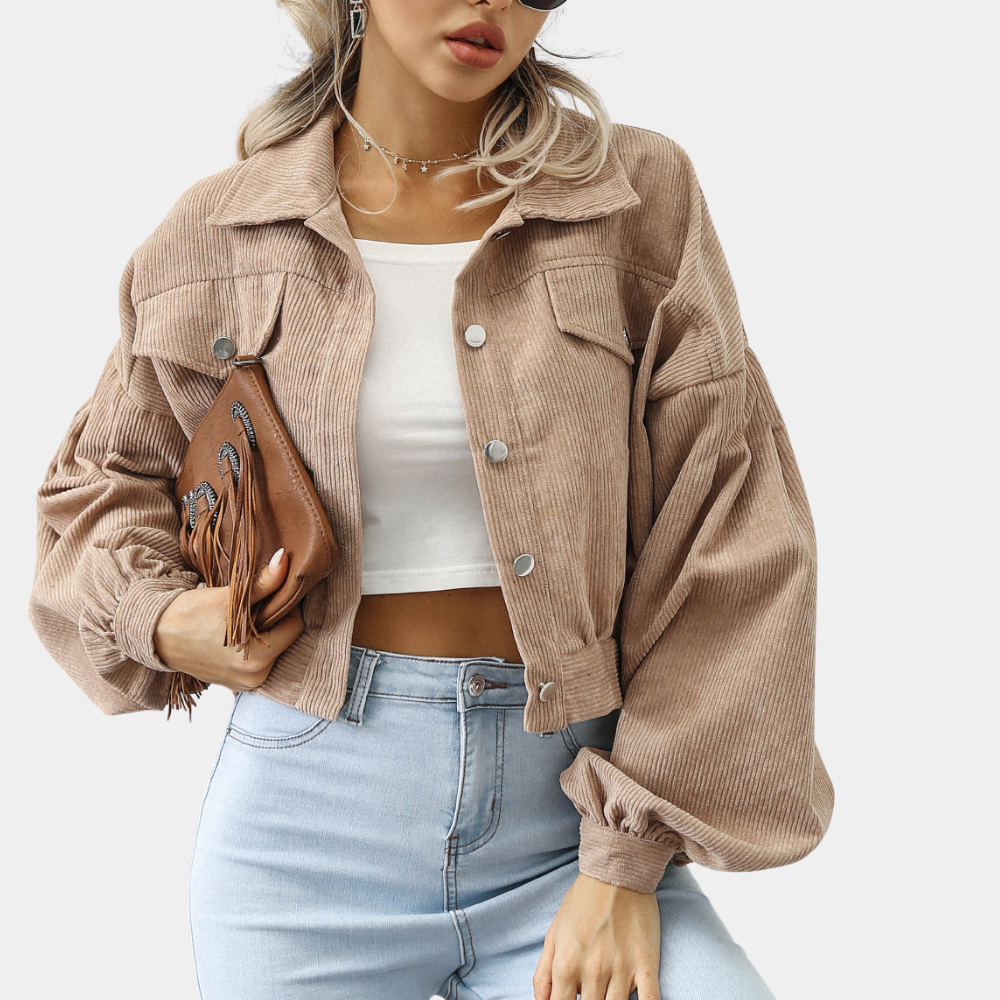 Donna Giacca Corta Costine Maniche Ampie | Giacca Casual - Image 1