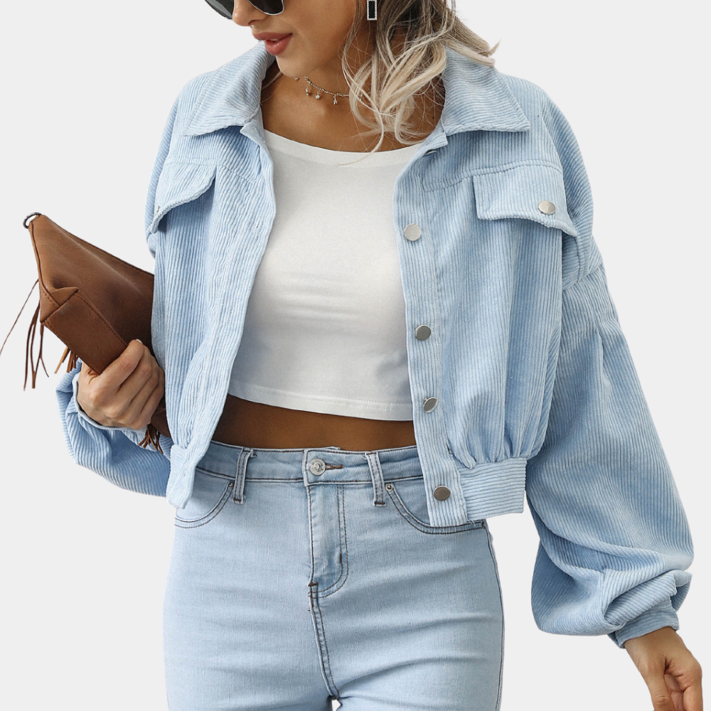 Donna Giacca Corta Costine Maniche Ampie | Giacca Casual - Image 3