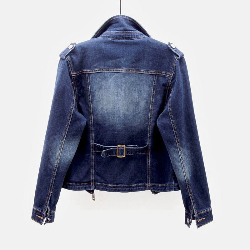 Donna Giacca Jeans Corta Zip | Giacca Denim - Image 4