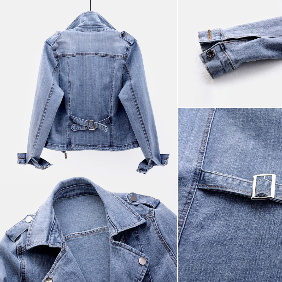 Donna Giacca Jeans Corta Zip | Giacca Denim - Image 5