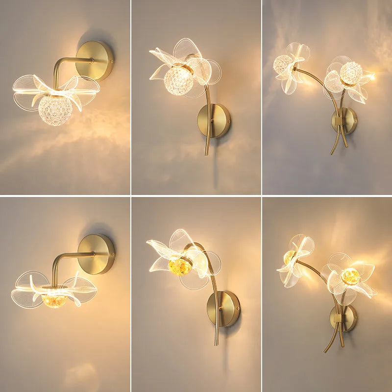 BloomGlow - Modern Flower Wall Lamp with LED Lighting
